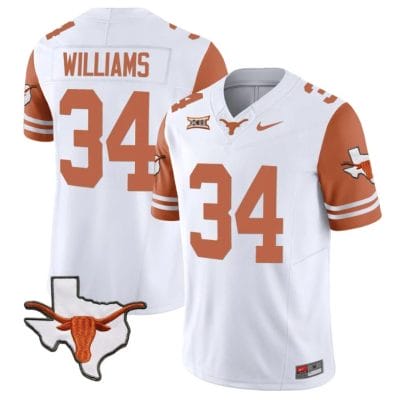 Ricky Williams Jersey #34 Texas Longhorn Vapor Limited College Football Orange Sleeves