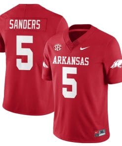 Raheim Sanders Jersey #5 Arkansas Razorback Football All Stitched Red