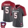 Raheim Sanders Jersey #5 Arkansas Razorback Football Arkansas State Patch Red Alternate