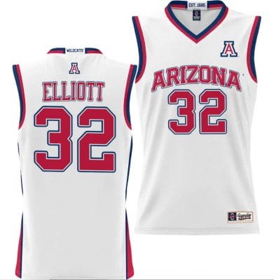 Sean Elliott Jersey #32 Arizona Wildcats NIL College Basketball Lightweight White