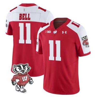 Skyler Bell Jersey #11 Wisconsin Badgers Vapor Limited College Football Red Alternate 8 Skyler Bell Jersey #11 Wisconsin Badgers Vapor Limited College Football Red Alternate