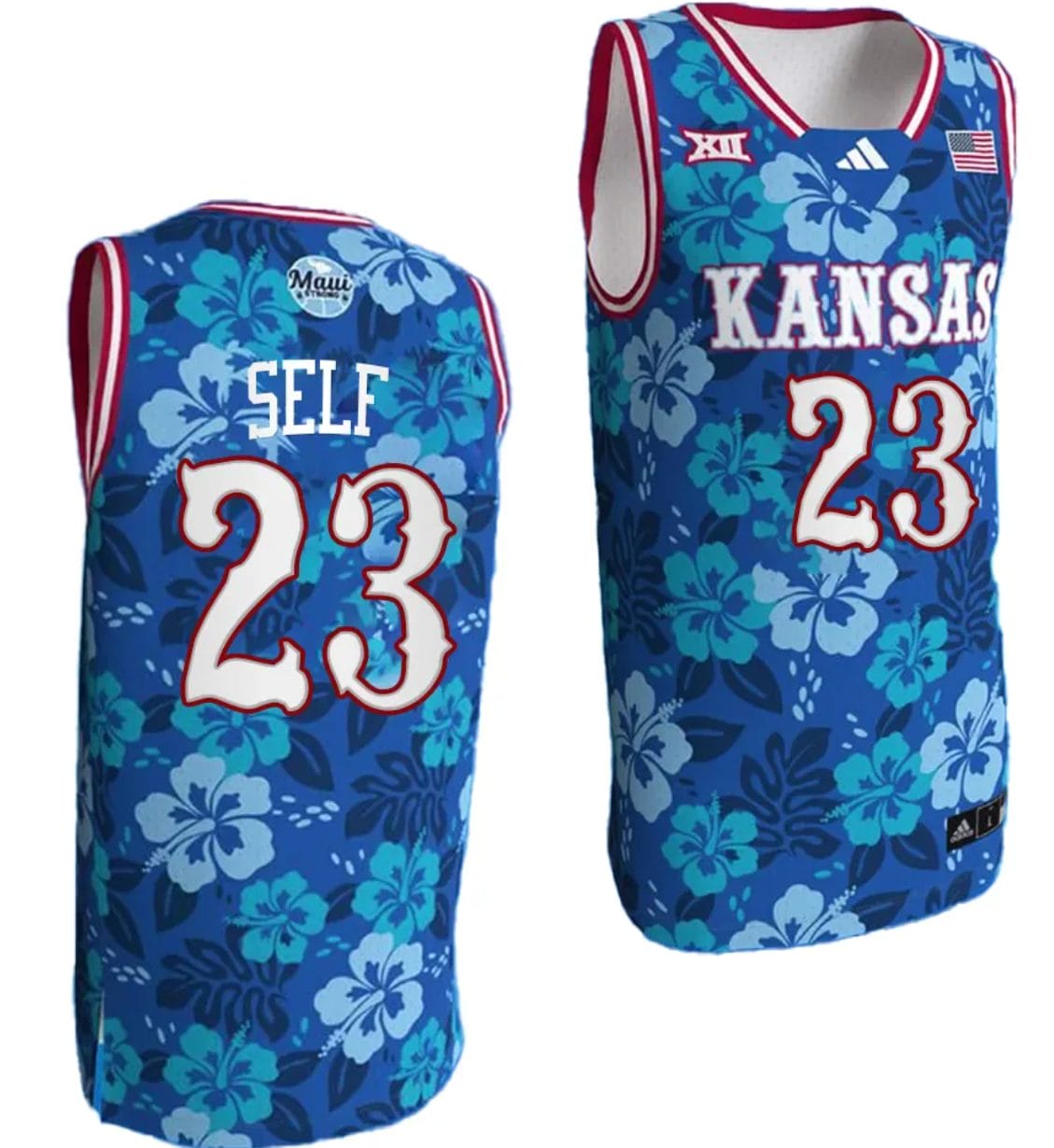 Self Jersey #23 Kansas Jayhawks Bill Self Game College Basketball Blue Maui Strong 1 Self Jersey #23 Kansas Jayhawks Bill Self Game College Basketball Blue Maui Strong