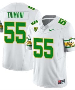Sam Taimani Jersey #55 Jersey Oregon Ducks ‘Mighty Oregon’ Throwback College Football Uniforms White
