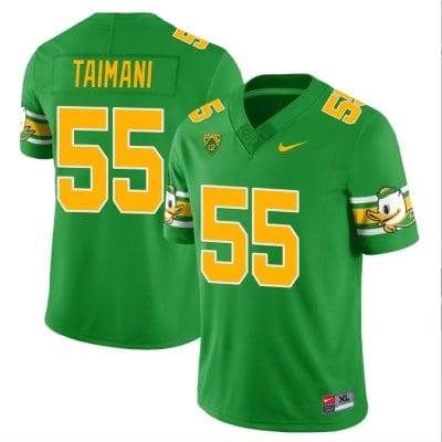 Sam Taimani Jersey #55 Oregon Ducks ‘Mighty Oregon’ Throwback College Football Uniforms Green 10 Sam Taimani Jersey #55 Oregon Ducks ‘Mighty Oregon’ Throwback College Football Uniforms Green