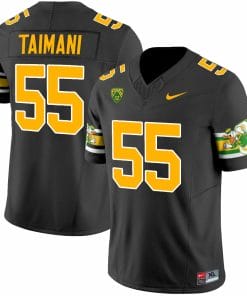 Sam Taimani Jersey #55 Oregon Ducks ‘Mighty Oregon’ 1984 Throwback Football Uniforms Black