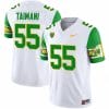 Sam Taimani Jersey #55 Oregon Ducks ‘Mighty Oregon’ 1984 Throwback Football Uniforms Green Sleeves
