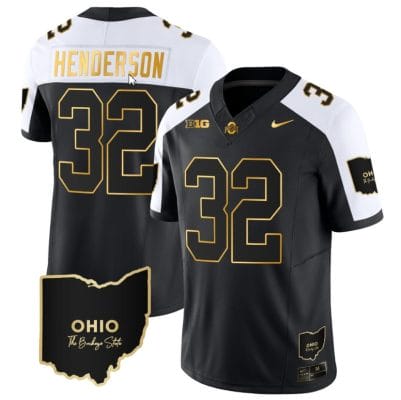 Treveyon Henderson Jersey #32 Ohio State Buckeyes College Football Stitched Vapor Limited Gold Ohio Patch Alternate