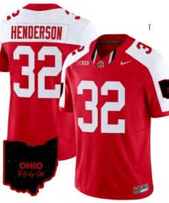 Treveyon Henderson Jersey #32 Ohio State Buckeyes College Football Stitched Vapor Limited Ohio Patch Red Alternate