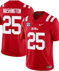 Trey Washington Jersey #25 Ole Miss Rebels Football Vapor Limited All Stitched Red