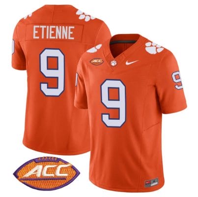 Travis Etienne Jersey #9 Clemson Tigers Vapor Limited Acc Patch College Football Stitched Orange