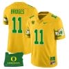 Trikweze Bridges Jersey #11 Oregon Ducks ‘Mighty Oregon’ Throwback Football Uniforms Oregon State Patch Yellow