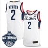 Tristen Newton Jersey #2 UConn Huskies 2023 National Champions College Basketball White Home