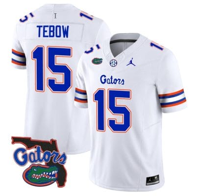 Tim Tebow Jersey #15 Florida Gators Vapor Limited Florida Map College Football White 8 Tim Tebow Jersey #15 Florida Gators Vapor Limited Florida Map College Football White