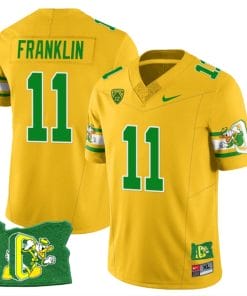 Troy Franklin Jersey #11 Oregon Ducks ‘Mighty Oregon’ Throwback Football Oregon State Yellow