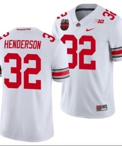 TreVeyon Henderson Jersey #32 Ohio State Buckeyes Ohio Stadium Patch College Football White