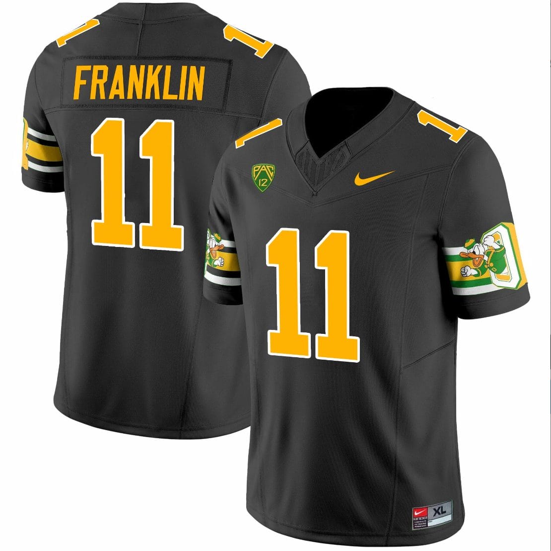 Troy Franklin Jersey #11 Oregon Ducks ‘Mighty Oregon’ 1984 Throwback Football Uniforms Black 1 Troy Franklin Jersey #11 Oregon Ducks ‘Mighty Oregon’ 1984 Throwback Football Uniforms Black