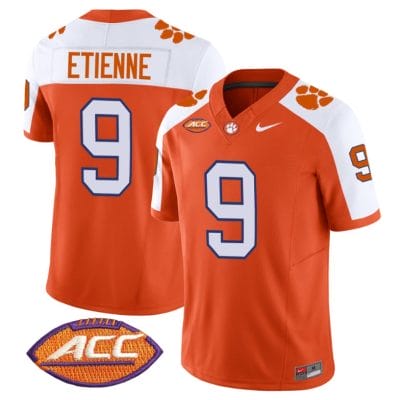 Travis Etienne Jersey #9 Clemson Tigers Vapor Limited Acc Patch College Football Stitched Alternate