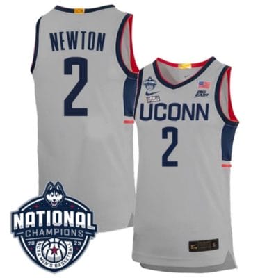 Tristen Newton Jersey #2 UConn Huskies 2023 National Champions College Basketball Gray 8 Tristen Newton Jersey #2 UConn Huskies 2023 National Champions College Basketball Gray
