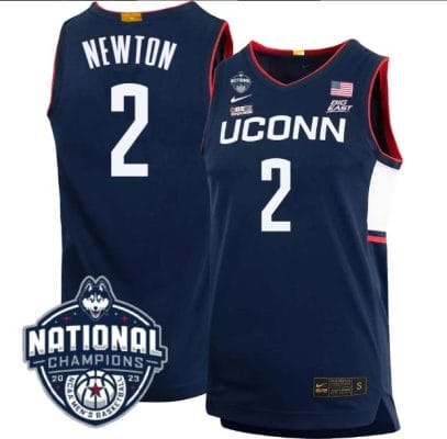 Tristen Newton Jersey #2 UConn Huskies 2023 National Champions College Basketball Navy