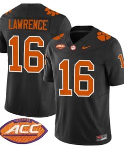 Trevor Lawrence Jersey #16 Clemson Tigers Vapor Limited Acc Patch College Football Stitched Black