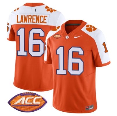 Trevor Lawrence Jersey #16 Clemson Tigers Vapor Limited Acc Patch College Football Stitched Alternate 8 Trevor Lawrence Jersey #16 Clemson Tigers Vapor Limited Acc Patch College Football Stitched Alternate
