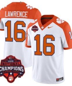 Trevor Lawrence Jersey #16 Clemson Tigers Vapor Limited Champions Patch College Football Stitched Inverted