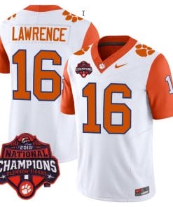 Trevor Lawrence Jersey #16 Clemson Tigers Vapor Limited Champions Patch College Football Stitched Orange Sleeves