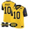 Tom Brady Jersey #10 Michigan Wolverines 1000 Wins Patch Vapor College Football Navy Sleeves
