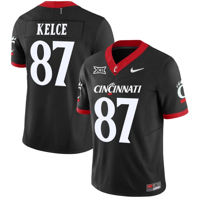 Travis Kelce Jersey #87 Cincinnati Bearcats Vapor Limited College Football All Stitched Black 1 Travis Kelce Jersey #87 Cincinnati Bearcats Vapor Limited College Football All Stitched Black