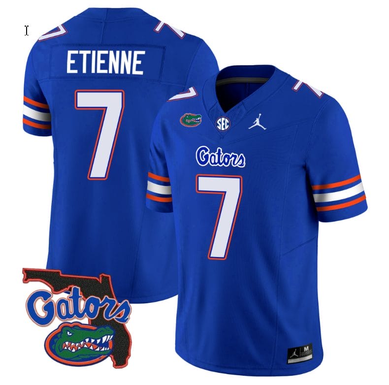 Trevor Etienne Jersey #7 Florida Gators Vapor Limited Florida Map College Football Royal 1 Trevor Etienne Jersey #7 Florida Gators Vapor Limited Florida Map College Football Royal