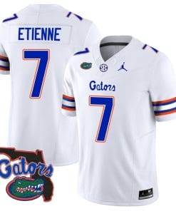 Trevor Etienne Jersey #7 Florida Gators Vapor Limited Florida Map College Football White