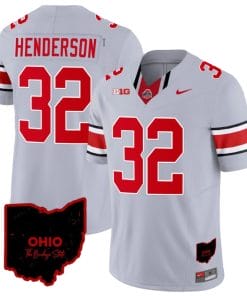 Treveyon Henderson Jersey #32 Ohio State Buckeyes College Football Stitched Vapor Limited Ohio Patch Gray