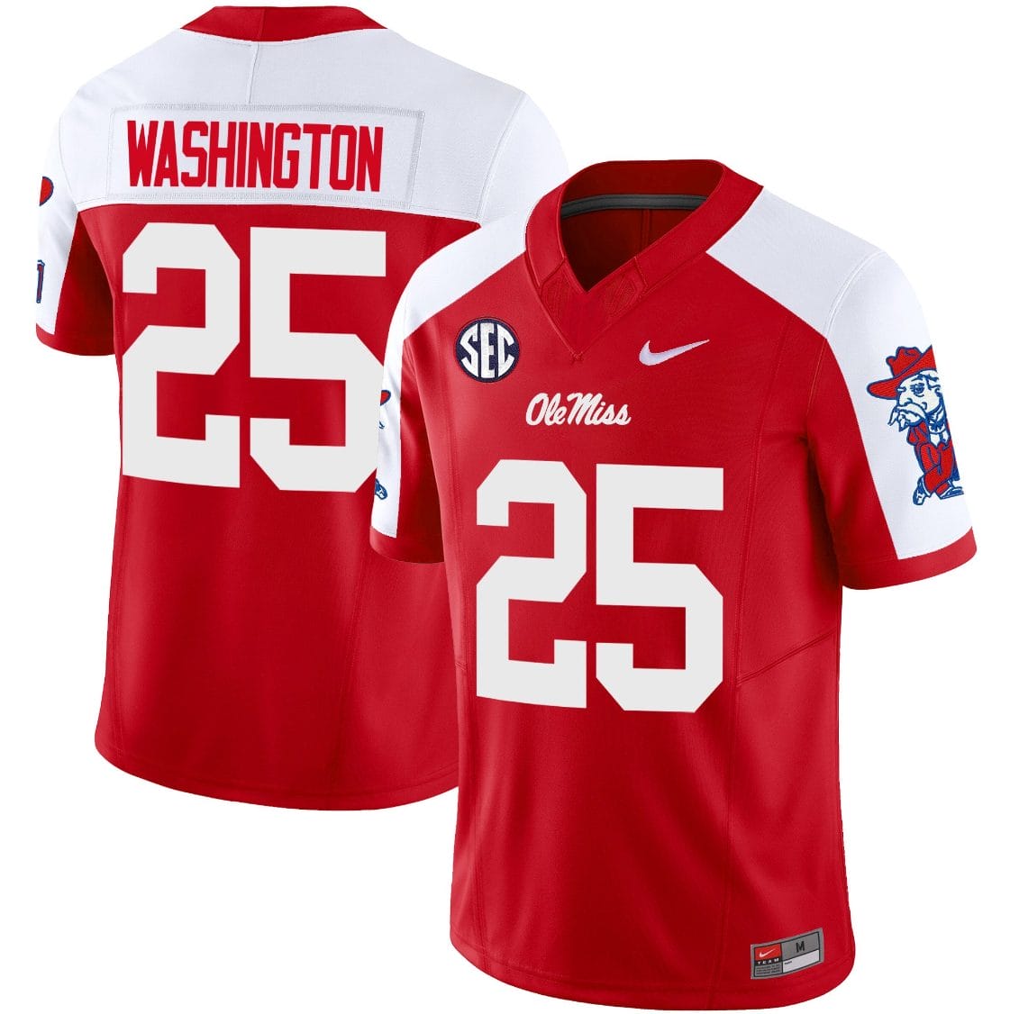Trey Washington Jersey #25 Ole Miss Rebels Football Vapor Limited All Stitched Red Alternate 1 Trey Washington Jersey #25 Ole Miss Rebels Football Vapor Limited All Stitched Red Alternate