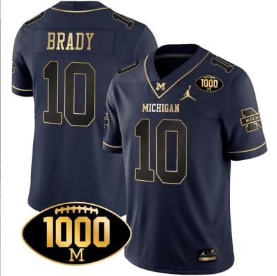 Tom Brady Jersey #10 Michigan Wolverines 1000 Wins Patch Football All Stitched Navy Gold 8 Tom Brady Jersey #10 Michigan Wolverines 1000 Wins Patch Football All Stitched Navy Gold
