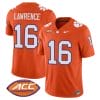 Trevor Lawrence Jersey #16 Clemson Tigers Vapor Limited Acc Patch College Football Stitched Orange 4 Trevor Lawrence Jersey #16 Clemson Tigers Vapor Limited Acc Patch College Football Stitched Orange