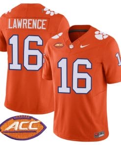 Trevor Lawrence Jersey #16 Clemson Tigers Vapor Limited Acc Patch College Football Stitched Orange