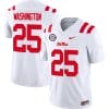 Trey Washington Jersey #25 Ole Miss Rebels Football Vapor Limited All Stitched White