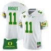 Trikweze Bridges Jersey #11 Oregon Ducks ‘Mighty Oregon’ Throwback Football Uniforms Oregon State Patch White