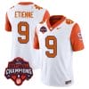 Travis Etienne Jersey #9 Clemson Tigers Vapor Limited Champions Patch College Football Stitched Orange Sleeves 5 Travis Etienne Jersey #9 Clemson Tigers Vapor Limited Champions Patch College Football Stitched Orange Sleeves