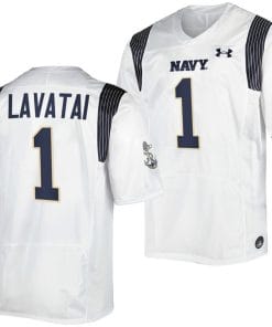 Tai Lavatai Jersey #1 Navy Midshipmen Premier Replica College Football White