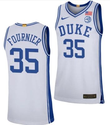 Toby Fournier Jersey #35 Duke Blue Devils College Basketball White