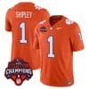 Will Shipley Jersey #1 Clemson Tigers Vapor Limited Champions Patch College Football Stitched Orange