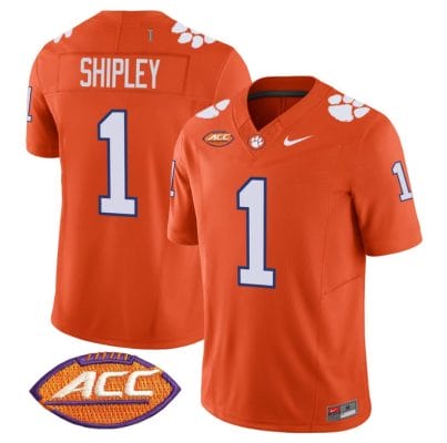 Will Shipley Jersey #1 Clemson Tigers Vapor Limited Acc Patch College Football Stitched Orange 8 Will Shipley Jersey #1 Clemson Tigers Vapor Limited Acc Patch College Football Stitched Orange