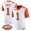 Will Shipley Jersey #1 Clemson Tigers Vapor Limited Acc Patch College Football Stitched Orange Sleeves