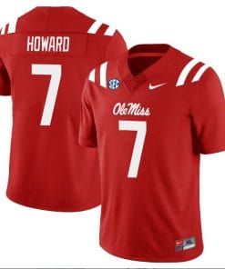 Walker Howard Jersey #7 Ole Miss Rebels Football All Stitched Red