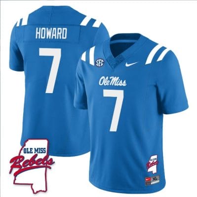 Walker Howard Jersey #7 Ole Miss Rebels Football Ole Map All Stitched Blue 10 Walker Howard Jersey #7 Ole Miss Rebels Football Ole Map All Stitched Blue