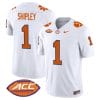 Will Shipley Jersey #1 Clemson Tigers Vapor Limited Acc Patch College Football Stitched White