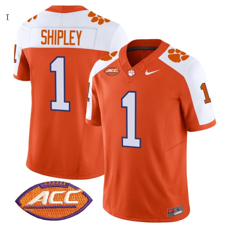 Will Shipley Jersey #1 Clemson Tigers Vapor Limited Acc Patch College Football Stitched Alternate 1 Will Shipley Jersey #1 Clemson Tigers Vapor Limited Acc Patch College Football Stitched Alternate