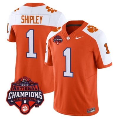 Will Shipley Jersey #1 Clemson Tigers Vapor Limited Champions Patch College Football Stitched Alternate 8 Will Shipley Jersey #1 Clemson Tigers Vapor Limited Champions Patch College Football Stitched Alternate