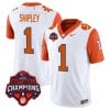 Will Shipley Jersey #1 Clemson Tigers Vapor Limited Champions Patch College Football Stitched Orange Sleeves